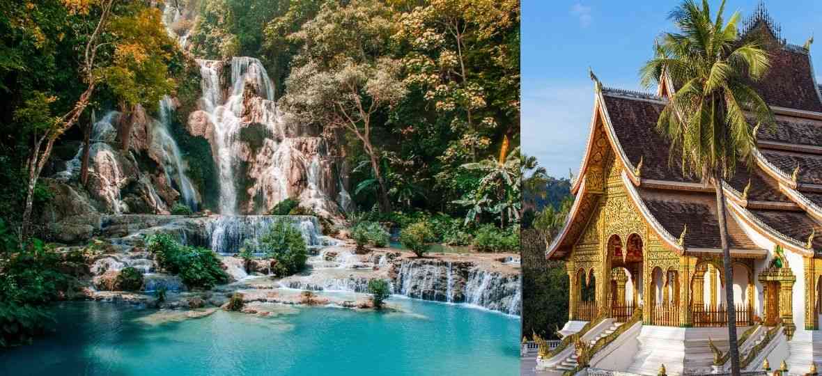 Kuang Si Waterfall, Laos | Haw Pha Bang Temple, Laos