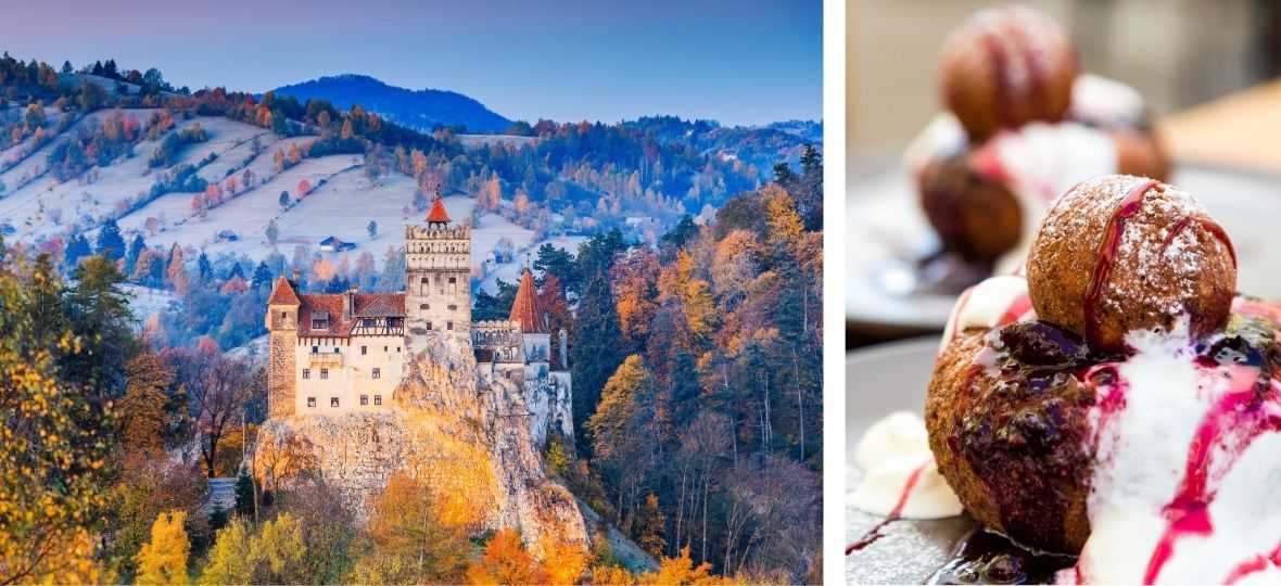 Bran Castle Romania | Papanasi Doughnuts